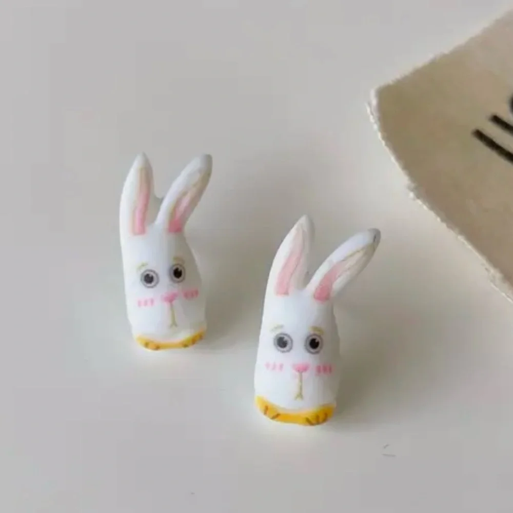 Funny Bunny Cartoon Caricature Rabbit Hare Easter Spring Whimsical Eclectic Stud
